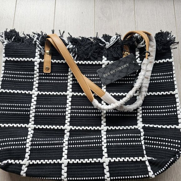 New Geometric Multicolor Large Tote Bag Casual - Picture 2 of 3